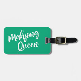 Etiqueta De Bagagem Rainha do Mahjong Nome Personalizado em Verde