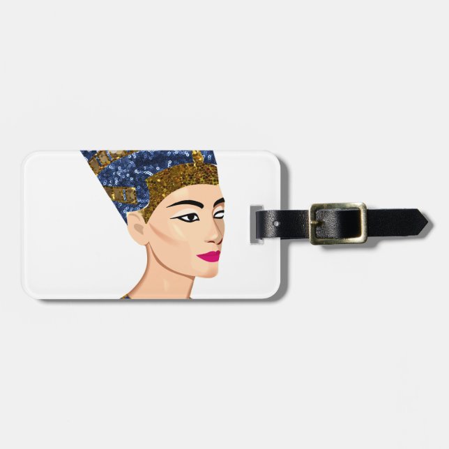 Etiqueta De Bagagem rainha egípcia nefertiti (Frente Horizontal)
