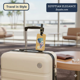 Etiqueta De Bagagem Rainha Nefertiti Watercolor - Arte Egípcia