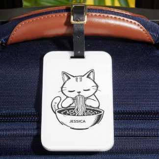 Etiqueta De Bagagem Ramen Cat – Kawaii Japanese Anime Personalized