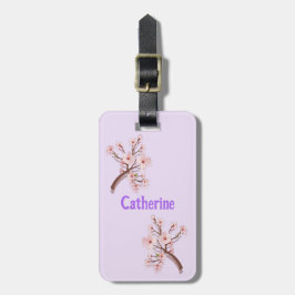Etiqueta De Bagagem Ramo do Coração da Flor de Cerejeira Catherine