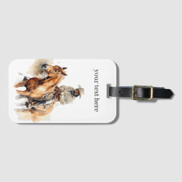 Etiqueta De Bagagem Rangido de Aquarela de Horizonte Único, personaliz