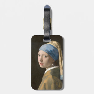 Etiqueta De Bagagem Rapariga com pérolas e Arte Vermeer