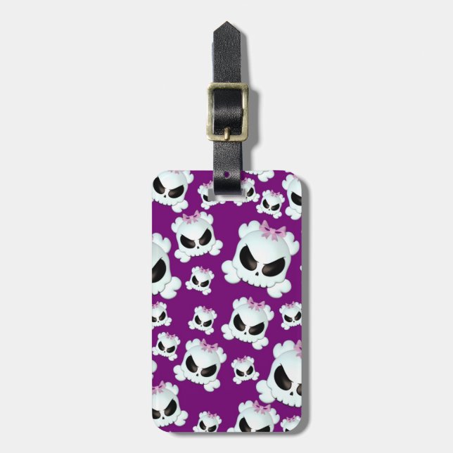 Etiqueta De Bagagem Rapariga Skullz (Frente Vertical)