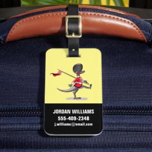 Etiqueta De Bagagem Raptor Vestido Como Guarda Britânica.