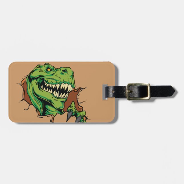 Etiqueta De Bagagem Rasgos de T Rex (Frente Horizontal)