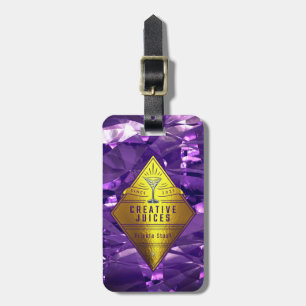 Etiqueta De Bagagem Recortador Design de Folha Violeta “Creative Juice