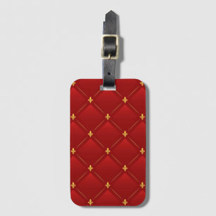 Etiqueta De Bagagem Red and Dourado Art Nouveau
