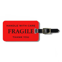 Red Black Fragile Handle com Cuidado Obrigado