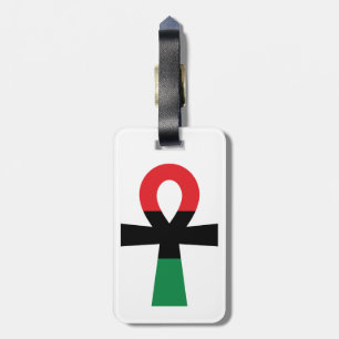 Etiqueta De Bagagem Red, Black & Green Ankh