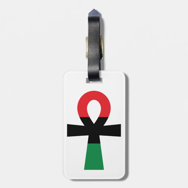 Etiqueta De Bagagem Red, Black & Green Ankh (Traseira Vertical)