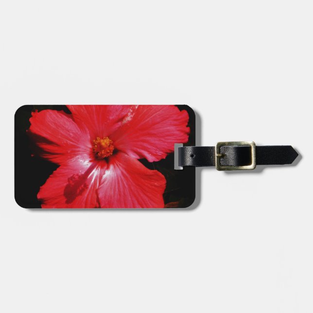Etiqueta De Bagagem Red Hibiscus (Frente Horizontal)
