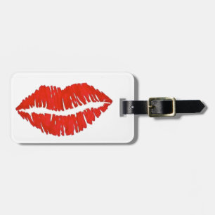 Etiqueta De Bagagem Red Lábios Lipstick Kiss Personalizado Fashionista