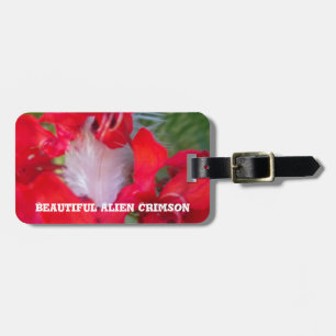 Etiqueta De Bagagem Red Petal Feather Art Impressão