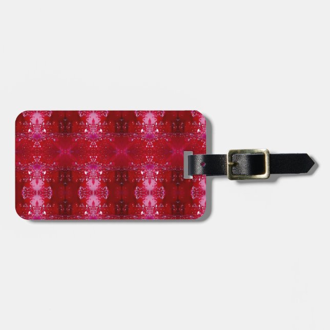Etiqueta De Bagagem Red Snapdragon Ikat (Frente Horizontal)