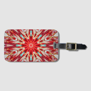 Etiqueta De Bagagem Red Star Burst Effect Mandala