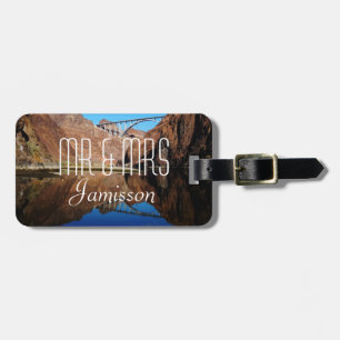 Etiqueta De Bagagem Reflexo de Ponte Personalizado Sr. Sra. Custom Bag