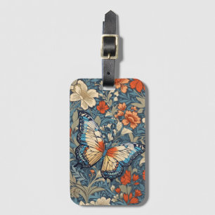 Etiqueta De Bagagem Regal Butterfly Amidst William Morris Floral