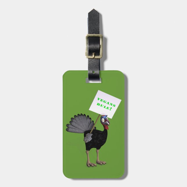 Etiqueta De Bagagem Regra dos Vegans! (Frente Vertical)