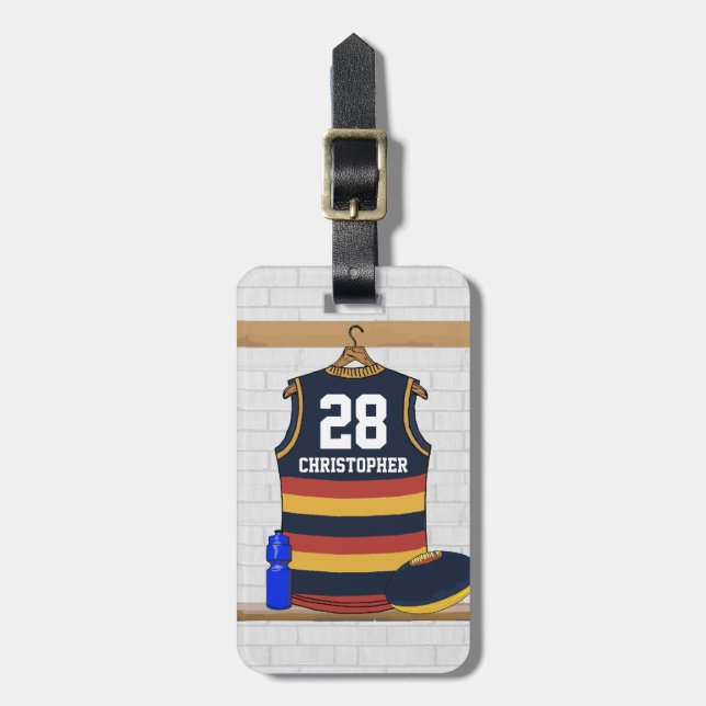 Etiqueta De Bagagem Regras Aussie Personalizadas Futebol Jersey BRY (Frente Vertical)
