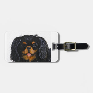 Etiqueta De Bagagem Rei Charles Cavalier Spaniel preto e bronzeado