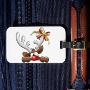 Etiqueta De Bagagem Reindeer Enzergou Caráter de Natal Engraçado