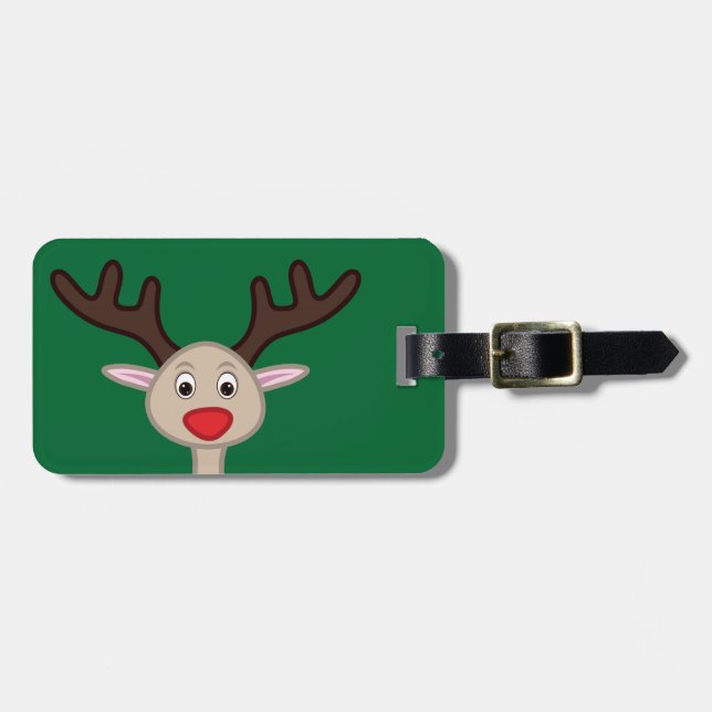Etiqueta De Bagagem Reindeer personagem de desenho animado (Frente Horizontal)