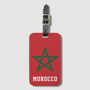 Etiqueta De Bagagem Reino de Marrocos Flag Red Star Marroquino
