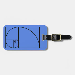 Etiqueta De Bagagem Relação dourada de Fibonacci - arte matemática