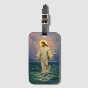 Etiqueta De Bagagem Religião Vintage, Jesus Cristo está andando sobre