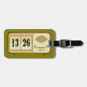 Etiqueta De Bagagem Relógio Rádio Flip Vintage Retro