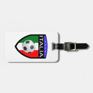Etiqueta De Bagagem Remendo da bandeira de Italia/Italia - com bola de