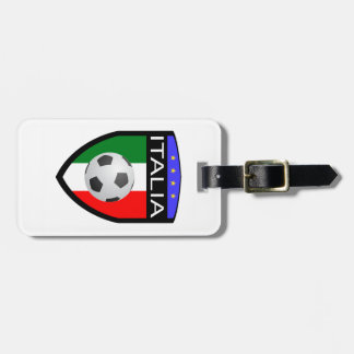 Etiqueta De Bagagem Remendo da bandeira de Italia/Italia - com bola de
