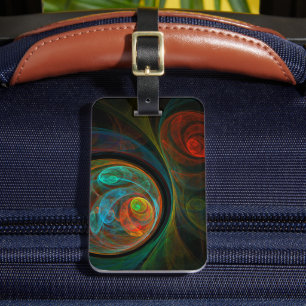 Etiqueta De Bagagem Renascer Endereço de Arte Abstrato Azul