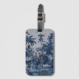 Etiqueta De Bagagem Repro Chinoiserie Delft Blue e White Azulejo