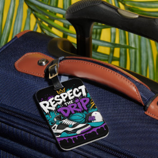Etiqueta De Bagagem Respeite o Design de Basquete Drip