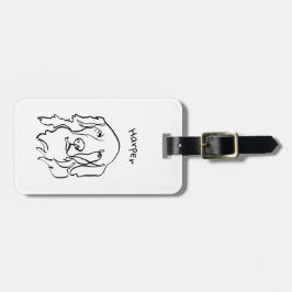 Etiqueta De Bagagem Retriever de Ouros Seriamente Graves em Paw