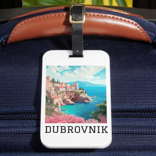 Etiqueta De Bagagem Retro Classic Dubrovnik Croácia (Frente Insitu 2)