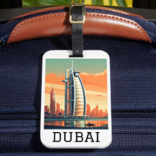 Etiqueta De Bagagem Retro Classic Viagem Dubai UAE
