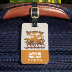 Etiqueta De Bagagem Retro Groovy Você é meu Sol