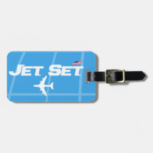 Etiqueta De Bagagem Retro Jet Set Azul