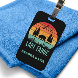 Etiqueta De Bagagem Retro Lago Tahoe California Souvenir Personalizado
