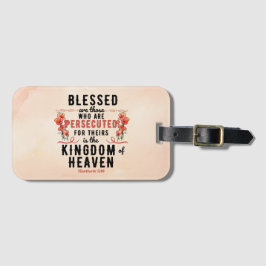Etiqueta De Bagagem Retro Matthew 5:10 Poppies Watercolor