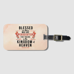 Etiqueta De Bagagem Retro Matthew 5:10 Poppies Watercolor