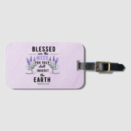 Etiqueta De Bagagem Retro Matthew 5:5 Lavanda Watercolor Tag