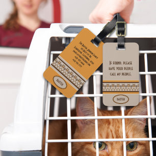 Etiqueta De Bagagem Retro Owl Knitted Design Pet Carrier Tag