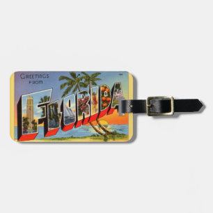 Etiqueta De Bagagem Retro Tropical Florida