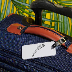 Etiqueta De Bagagem Retrócultaria Rustic Vintage Fork