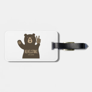 Etiqueta De Bagagem Revelstoke British Columbia Peace Bear