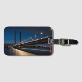 Etiqueta De Bagagem Rheinkniebrücke Dusseldorf, Alemanha